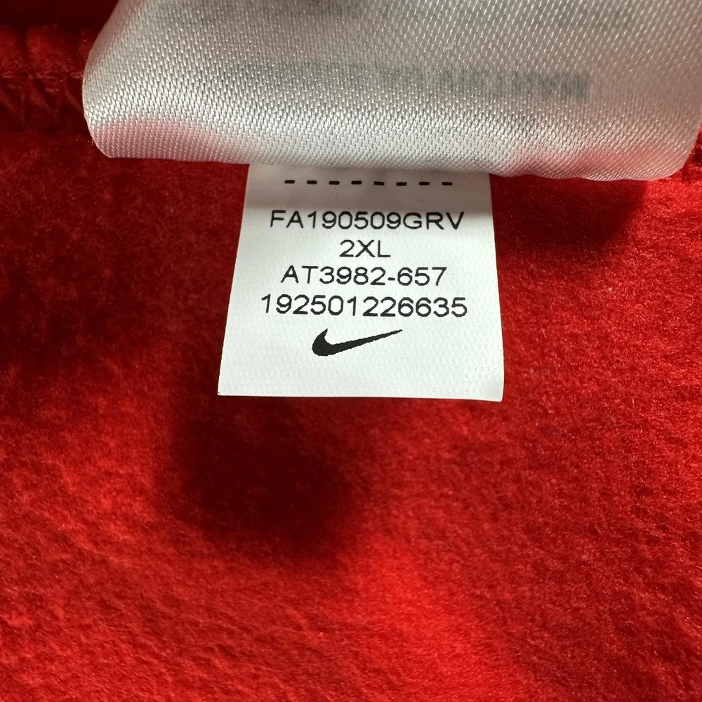 Ohio State Buckeyes Hoodie Mens 2XL Red Zip NCAA Football Nike Dri Fit On Field